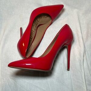 SAM EDELMAN Danna Patent
Leather Pumps Red Size 7. With Box Worn Once